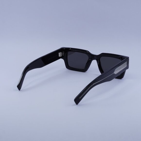 Saint Laurent SL572 001 Sunglasses Black with Silver Square Frame, Grey Lenses - Picture 14 of 15